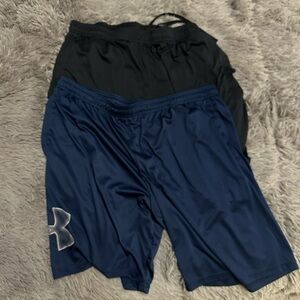 Under Armour Men's Black and Blue Shorts XXL lot of 2